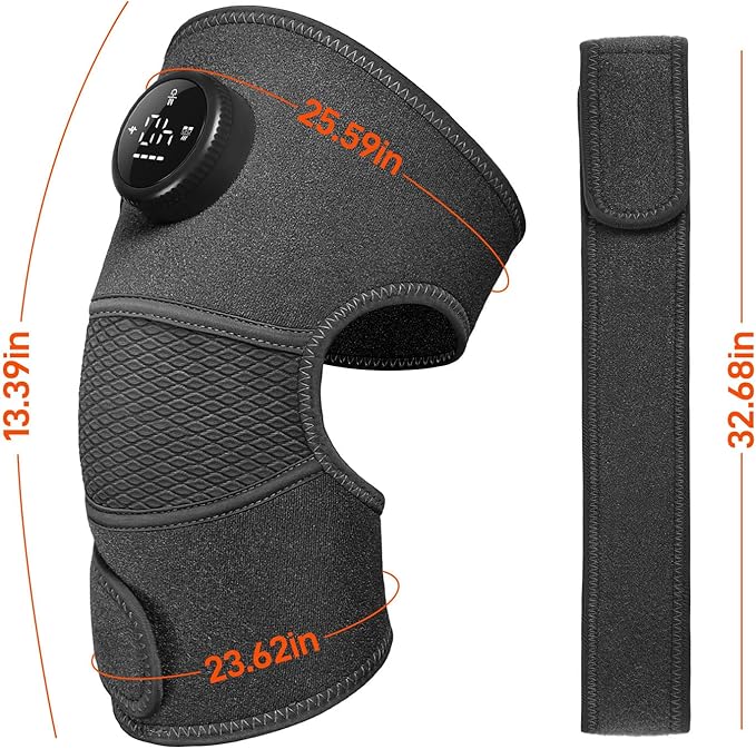 8 Modes & 20 Intensities Cordless Knee Massager with Heat [2025 Upgraded] Knee Brace for Arthritis Pain Relief,Muscle Relaxation,Heating Pad for Knee Shoulder Elbow,Gifts Ideas(Gray