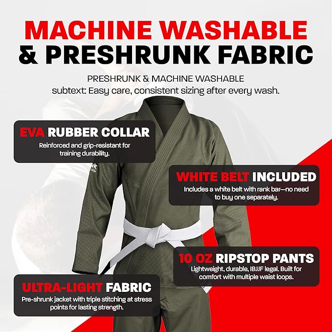 Hawk Sports Brazilian Jiu Jitsu Gi for Men and Women with Jacket, Pants, and White Belt for Martial Arts Training