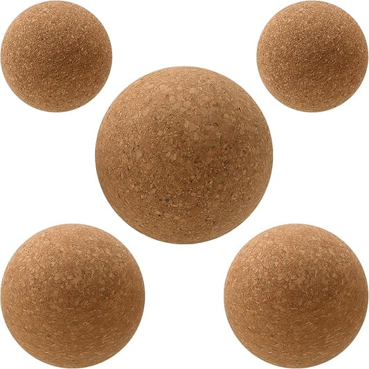 5 PCS Cork Massage Ball, Cork Therapy Ball Wooden, Cork Ball for Muscle Massage, Myofascial Release