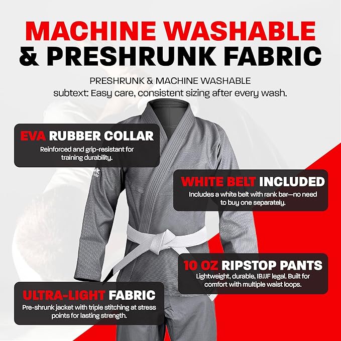 Hawk Sports Brazilian Jiu Jitsu Gi for Men and Women with Jacket, Pants, and White Belt for Martial Arts Training