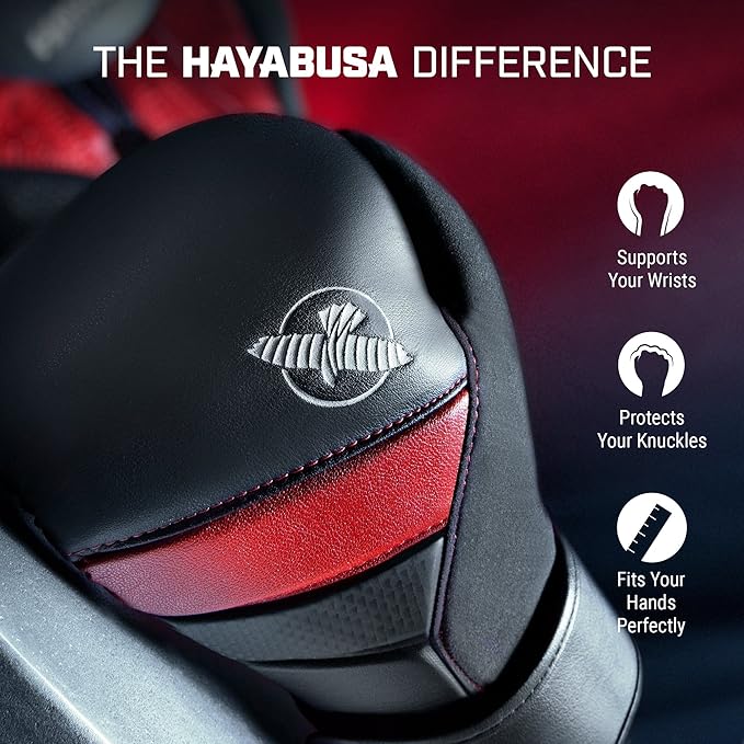 Hayabusa T3 Boxing Gloves for Men and Women Wrist and Knuckle Protection, Dual-X Hook and Loop Closure, Splinted Wrist Support, 5 Layer Foam Knuckle Padding