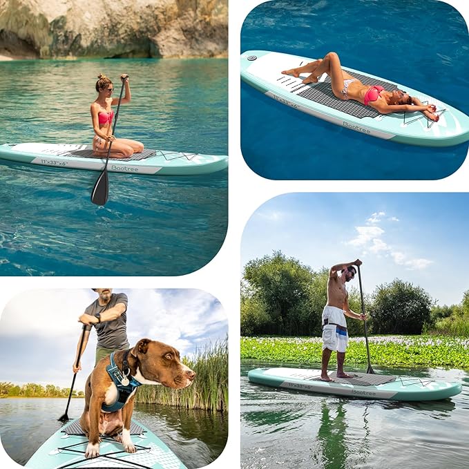 Inflatable Stand Up Paddle Board (6'' Thick) - Premium SUP Board with Durable SUP Accessories & Non-Slip Deck | Includes Paddle Pump & Backpack | for Adults/Youth