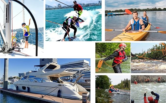 5/16 in (8mm) x 32 ft (10Meter) Marine Floating Rope for Boating, Fishing, Rafting, Camping, Hiking, Hunting, Anchor, Mooring, Dock Lines, Kayak, Canoe, Rescuing Reflective Orange