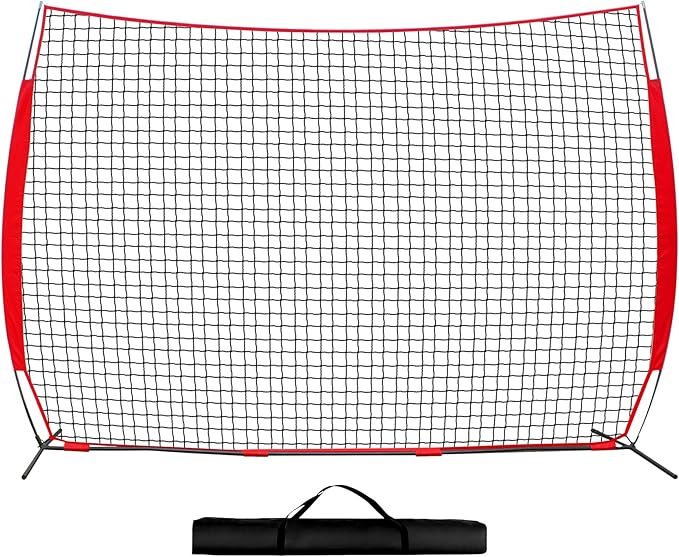 7x7ft/12x9ft/16x10ft/20x10ft Barricade Backstop Net, Sports Barrier Net, Multi-Sport Net with Carry Bag, Protective Screen for Practice- Baseball, Softball, Lacrosse, Soccer, Basketball, Tennis