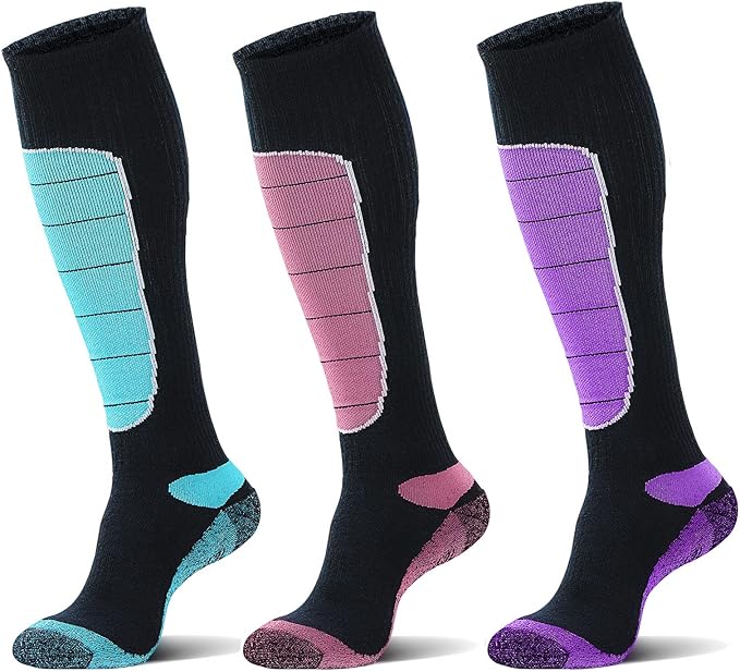 Hylaea Merino Wool Ski Socks, Cold Weather Socks for Snowboarding, Snow, Winter, Thermal Knee-high Warm Socks, Hunting
