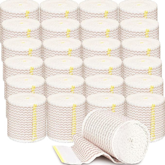 24 Pack Elastic Bandage Wrap 2” Bandage Wrap with Hook and Loop Closure on Both Ends Self Adhesive Bandage Wrap for Sports, Medical, and Injury Recovery