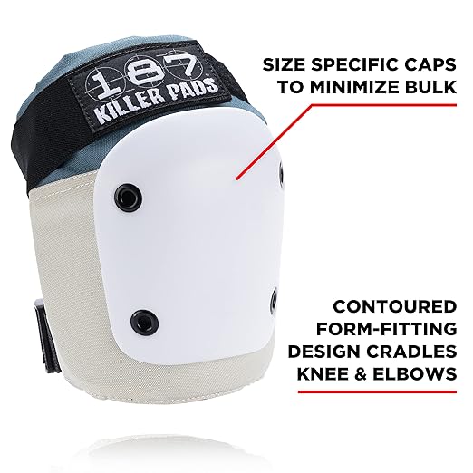 187 KILLER PADS Knee Pads, Elbow Pads Combo Pack, Stone Blue, Large/X-Large