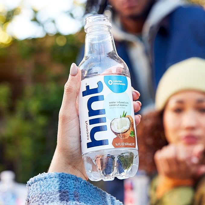 Hint Fruit-Infused Bottled Water, Coconut - Sugar Free Flavored Water with Zero Calories, Naturally Flavored, and No Artificial Sweeteners - 16 Fl Oz (Pack of 12)
