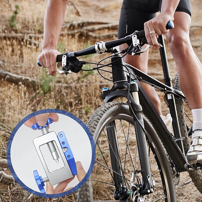 2-in-1 Bike Hydraulic Brake Tool, Hydraulic Hose Cutter & Fitting Insert Tool with Brass Olives, Brake Lines Tubing Entry Device