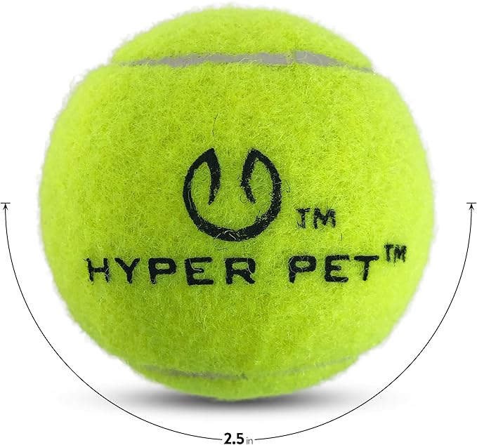 Hyper Pet Tennis Balls for Dogs (Safe Dog Ball, Tennis Balls for Exercise & Training) Interactive Toys work with Hyper Pet K9 Kannon K2 Dog Ball Launcher - 4 Pack 2.5" Green