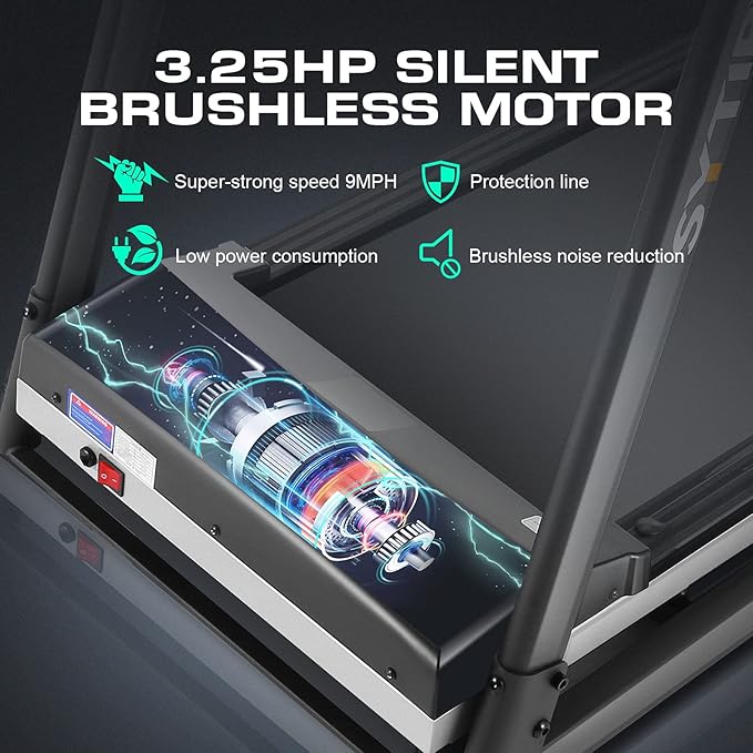 SYTIRY Treadmills for Home with TV Screen and WiFi,Smart Foldable Treadmill Machine,3D Virtual Sports Scene,HiFi Speakers,Popular APP for Social Networking,Video,and Search,Walking Treadmill