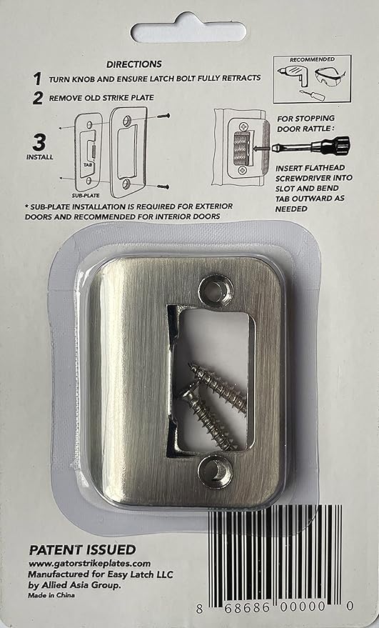 4-Pack Gator Door Latch Restorer - Strike Plate (Satin Nickel)