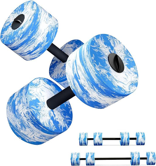 HAPBEAR Water Weights Pool Exercise Dumbbells, Three-in-one Aquatic Exercise Dumbbells, High-Density EVA-Foam Pool Fitness for Water Aerobics Weight Loss, Aquatic Dumbells Set of 2