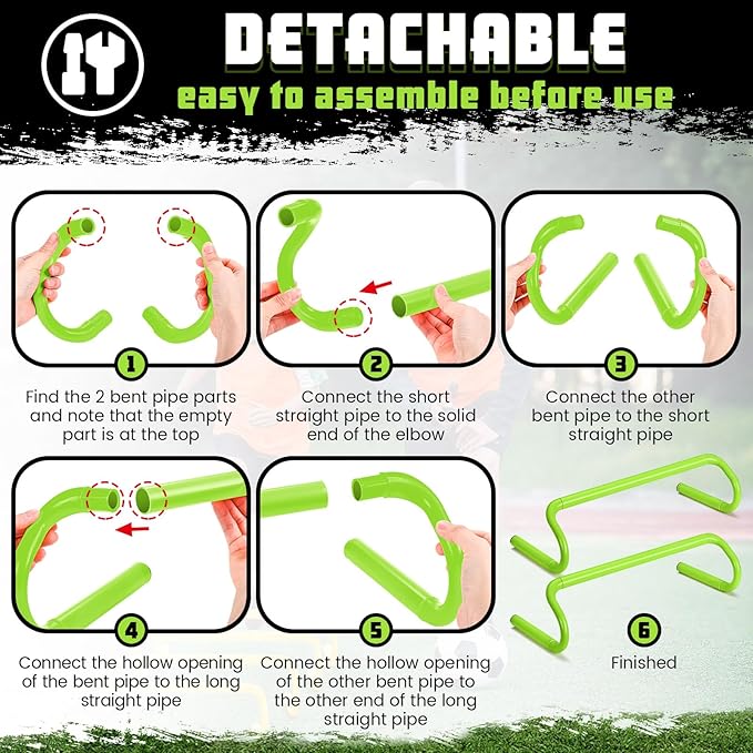5 Pcs Speed Agility Training Hurdles Detachable Durable Equipment Plyometric and All Purpose Speed Training Hurdle Equipment for Athletes Soccer Basketball