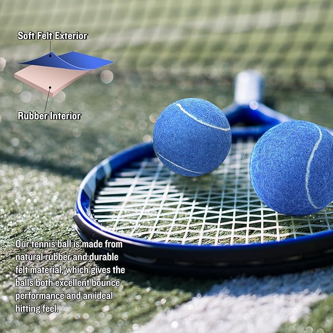 30 Pack Tennis Balls, Training Tennis Balls, Pet Dog Playing Balls, Practice Tennis Balls with Mesh Bag for Transport and Beginner Training