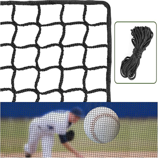 Heavy Duty Baseball Softball Backstop Nets - 33FT Rope Sports Netting Barrier for Basketball Soccer Lacrosse Hockey