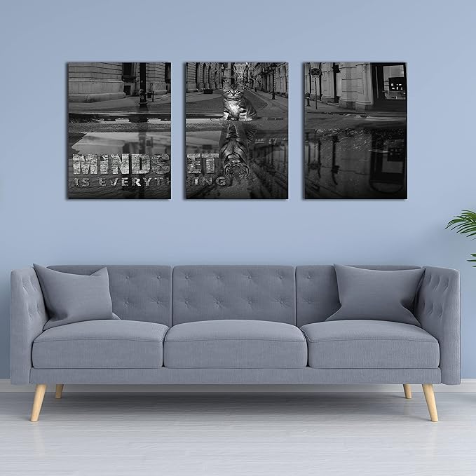3 Panels Motivational Canvas Wall Art Inspirational Wall Art Entrepreneur Quotes Poster Print Artwork Painting Picture for Framed Home Decoration Living Room office bedroom 36''W x 16''H