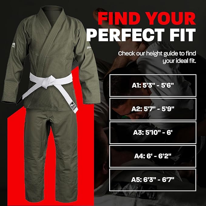 Hawk Sports Brazilian Jiu Jitsu Gi for Men and Women with Jacket, Pants, and White Belt for Martial Arts Training