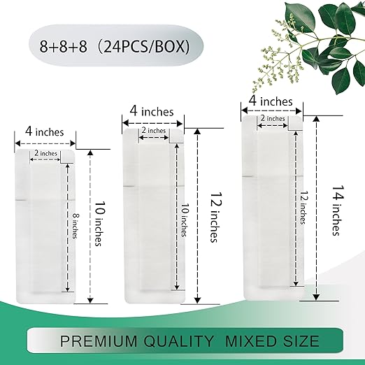 4X10, 4X12, 4X14 Inches Large Sterile Adhesive Island Wound Dressing Bandages - Non Woven Bordered Gauze Pads, Individually Pack, 8PCS for Each Size, Medical Grade by QICHUANG(101214Mixed Size- C24)
