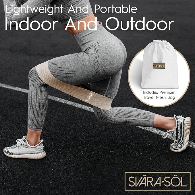 Fabric Resistance Bands Set of 3 for Legs, Glutes, Arms, Booty Bands for Women and Men, Resistance Bands for Working Out, Physical Therapy, Strength Training, Elastic Bands for Exercise