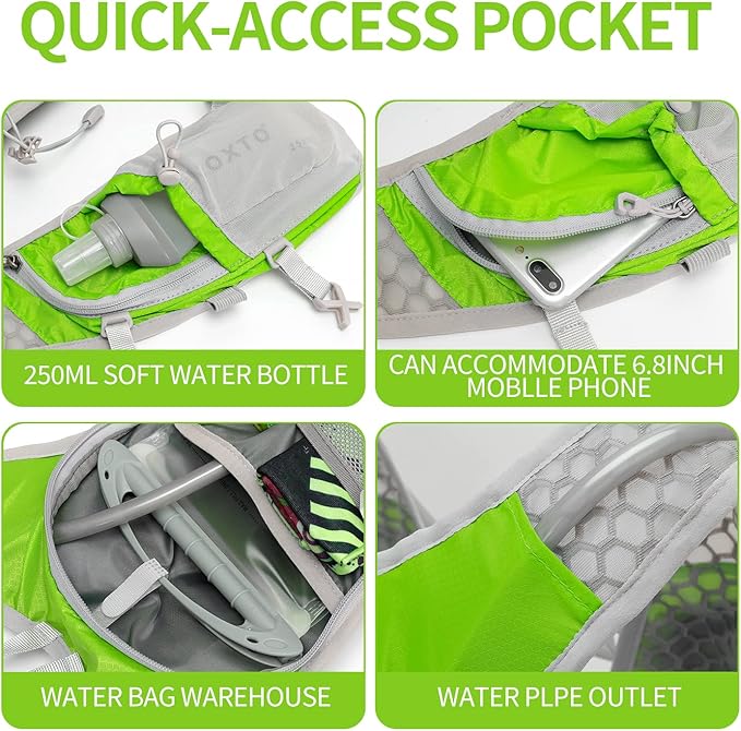 Hydration Pack Backpack, Lightweight Water Backpack with 2L Leakproof Hydration Bladder Daypack for Men Women,Running Hydration Vest for Outdoor Trail