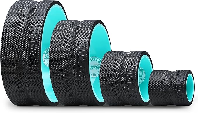 4 Pack Back Roller- Yoga Wheel for Back Pain Reliefn & Stretching, Back Wheel for Deep Tissue Massage, Back Stretcher for Physical Therapy & Exercise