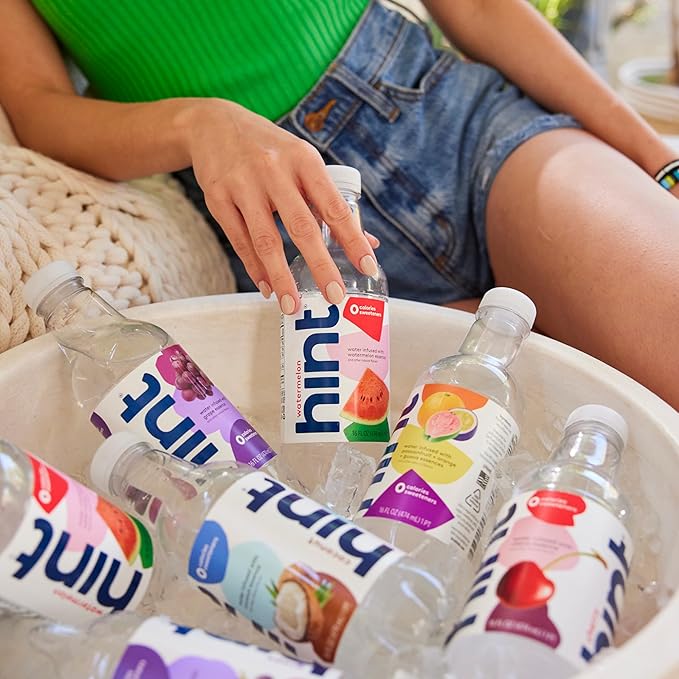 Hint Fruit-Infused Bottled Water, Strawberry Kiwi - Sugar Free Flavored Water with Zero Calories, Naturally Flavored, and No Artificial Sweeteners - 16 Fl Oz (Pack of 12)