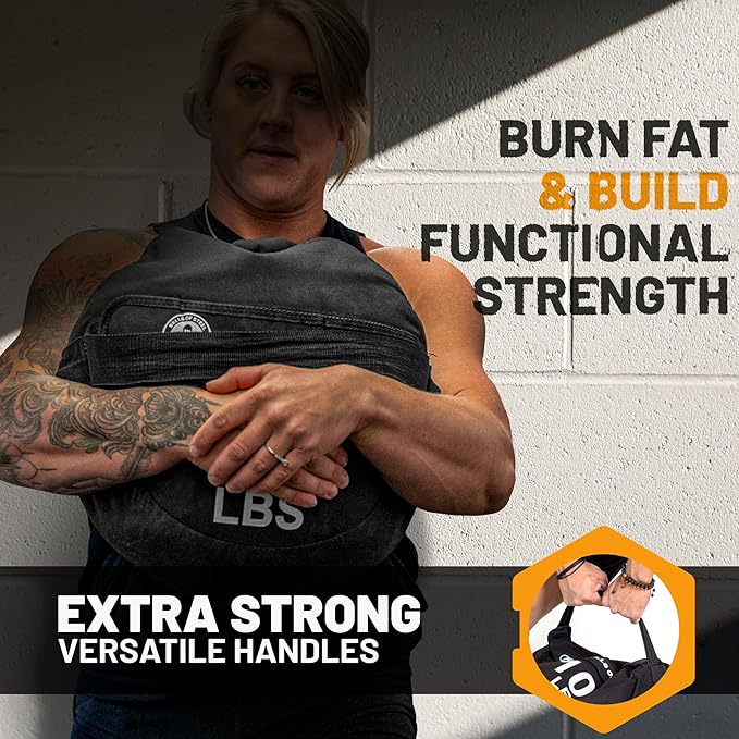 Sandbags for Working Out [Bells of Steel] Workout Sand Bag, Strongman, Commercial and Home Gym Sand Bags for Weight Training with Handles for Fitness