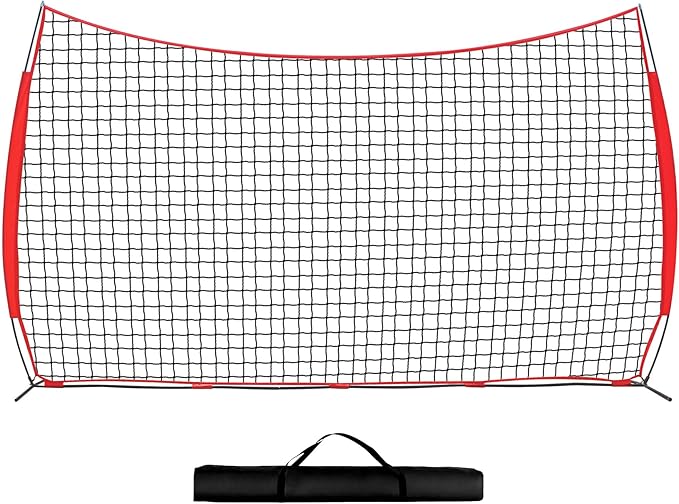 7x7ft/12x9ft/16x10ft/20x10ft Barricade Backstop Net, Sports Barrier Net, Multi-Sport Net with Carry Bag, Protective Screen for Practice- Baseball, Softball, Lacrosse, Soccer, Basketball, Tennis