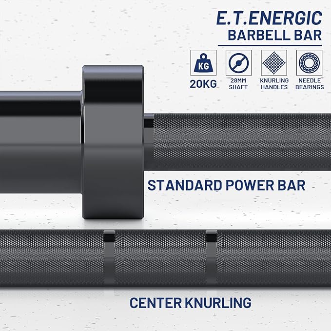 7ft Olympic Barbell Bar 45LB Load 1500lbs Capacity Available, for Gym Home Exercises, Weightlifting, Powerlifting for 2" Olympic Plates