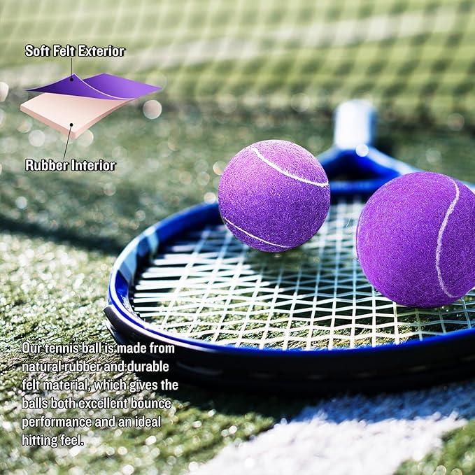 30 Pack Tennis Balls, Training Tennis Balls, Pet Dog Playing Balls, Practice Tennis Balls with Mesh Bag for Transport and Beginner Training