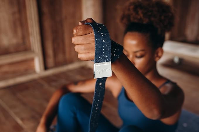 yogadesignlab YOGA DESIGN LAB | The Yoga Strap | Luxurious, Extra Long, Super Soft, Eco Printed | Studio Quality, Adjustable | Safely Stretch Further and Hold Longer | 8 ft Long