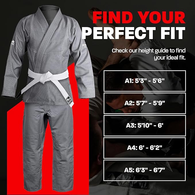 Hawk Sports Brazilian Jiu Jitsu Gi for Men and Women with Jacket, Pants, and White Belt for Martial Arts Training
