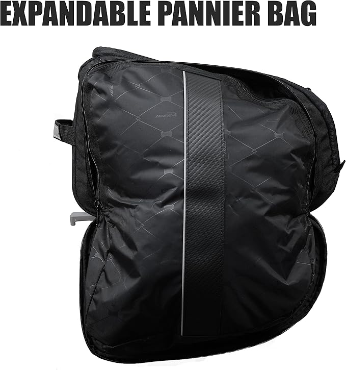 Ibera Bike Bag MIK Expandable Commuter 15-25L - Clip-On bike Bags For Bicycles with Expandable Pannier, Laptop Sleeve & Strap - Reflective Trim & Taillight Ready - Bike Rack Bag ONLY FOR MIK RACKS