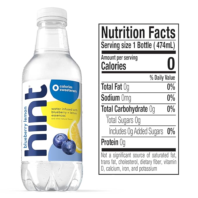 Hint Fruit-Infused Bottled Water, 4-Flavor White Variety Pack - Sugar Free Flavored Water with Zero Calories, Naturally Flavored, and No Artificial Sweeteners - 16 Fl Oz (Pack of 12)