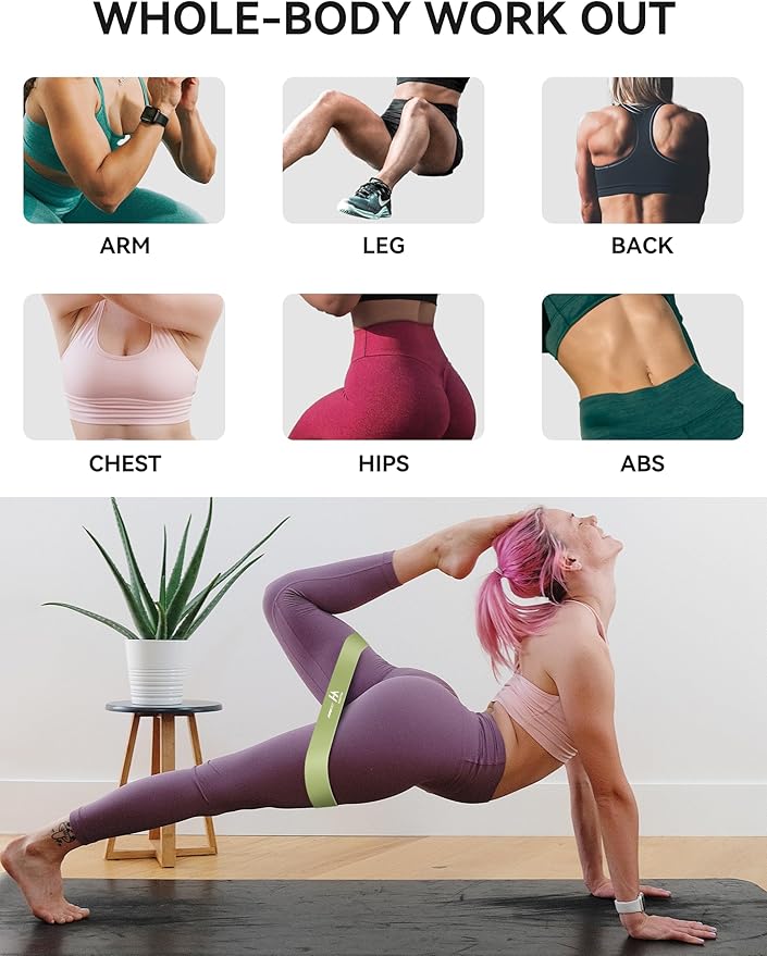 Fabric Resistance Bands for Women – 5 Level Exercise Bands Resistance Set, Resistance Bands for Working Out with Handles, Workout Bands Resistance for Women, Yoga, Pilates, Glutes, Legs,Vigor Yellow