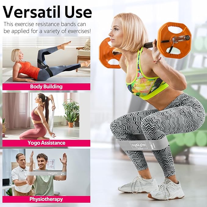 Fabric Resistance Bands for Working Out - Booty Bands for Legs -Glutes Training for Women and Men - Exercise Bands for Squats, Yoga, Physical Therapy -Home Gym Fitness