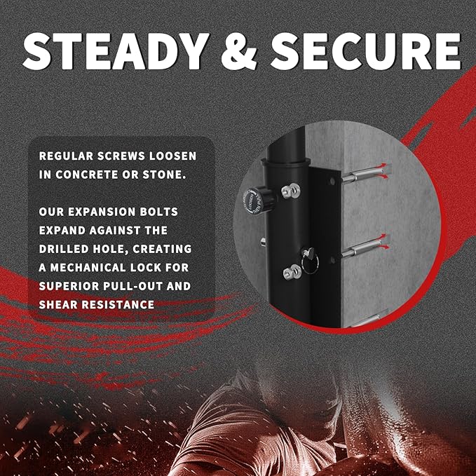 Heavy Bag Hanger Wall Mount Punching Boxing Bag Bracket -Round Tube,Heavy Duty Adjustable Length & Height for Boxing, Taekwondo, Muay Thai Bags,for Home Gym Installation