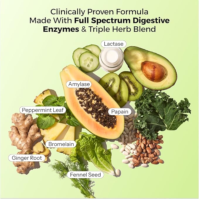 HUM Flatter Me Digestive Enzymes Bloating Supplement - Fast-Acting Bloat Relief for Digestive Health & Debloating Multi Enzyme | Bloat Pills, Anti Bloat Pills, Vegan 60 Servings