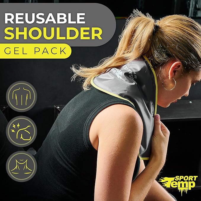 Hot & Cold Reusable Gel Pack Wrap for Neck/Shoulder/Back Pain Relief - Flexible Soft Compress - Ice & Heat Therapy for Rotator Cuff, Cervical, Pain, Swelling, Injuries and Surgery - Sport Temp