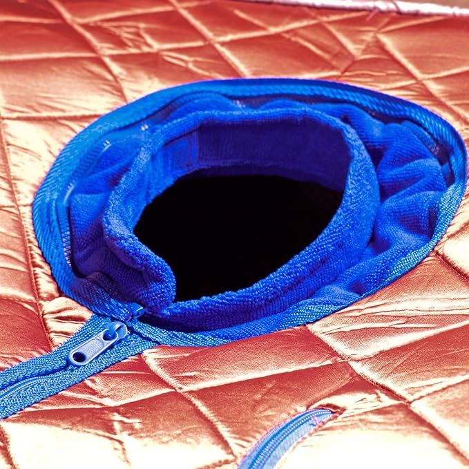 Infrared Sauna, Low EMF Negative Ion Portable Indoor Sauna with Chair and Heated Footpad, Copper, Large