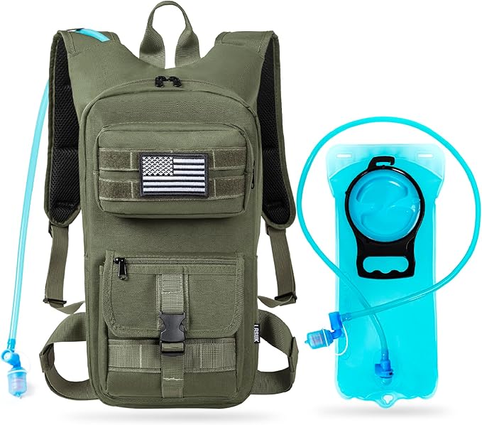 Hydration Backpack, Tactical Molle Water with 2L TPU Water Bladder, for Men Women Lightweight Water Backpack, Hydration Pack for Hiking, Biking, Climbing and Hunting