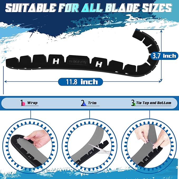 Hikeen Stick Blade Protector with 25 Wrap Ties,Wear-Resistant Hockey Blade Guard for Off Ice Training, Street Hockey, Universal Ice Hockey Traning Fit Kids, Intermediate, Senior Sticks