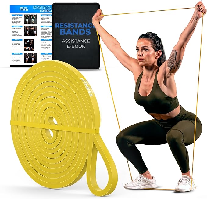 Pull Up Assistance Resistance Bands - Long Loop Power Bands for Men and Women - Strength Power Flexibility Training at Home & Gym - Ebooks & Workout Chart Included by Iron Core Fitness