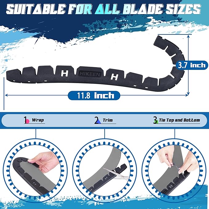 Hikeen Stick Blade Protector with 25 Wrap Ties,Wear-Resistant Hockey Blade Guard for Off Ice Training, Street Hockey, Universal Ice Hockey Traning Fit Kids, Intermediate, Senior Sticks