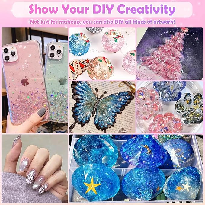 6 Colors Body Face Glitter Gel for Skin and Hair, Makeup Sparkles Rave Accessories for Festival Outfits, Mermaid Decorations, Disco Cowgirl, Mardi Gras