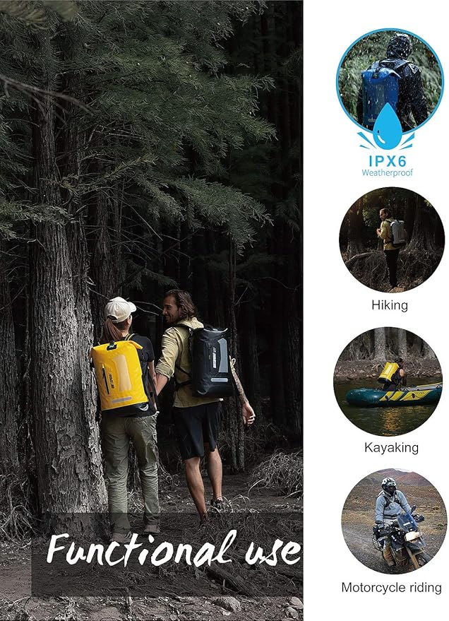 IDRYBAG Waterproof Backpack for Men 20L/30L/40L, Floating Dry Bag Kayak, Dry Backpack Hiking