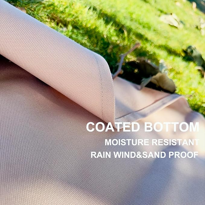 4'9" x 6'3" White Lightweight Water-Resistant Canvas Mat – Picnic, Outdoor, Beach, Park, Camping, Toy Mat