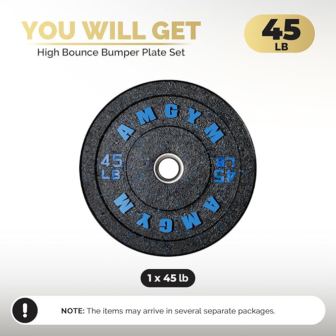 2 Inch Bumper Plates，10-500lbs，Barbell Rubber Olympic Weight Plates Set for Home Gym, Strength Training & Weight Lifting, Multiple Options Colors