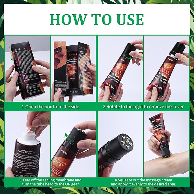 Hot Sweat Cream for Women & Men – Caffeine Hot Sweat Workout Enhancer with Massage Head, Hot Cream for Stomach Belly Fat Burner & Cellulite Cream for Thighs, Arms, Waist Trainer Workouts